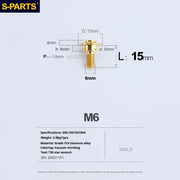 S-PARTS A3 M6 Umbrella Head Step Bolts — Gold — 36 Specifications — L15 D15 step screws D10 H4