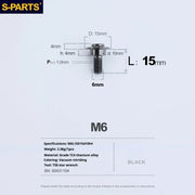 S-PARTS A3 M6 Umbrella Head Step Bolts — Black — 36 Specifications — L15 D15 step screws D10 H4