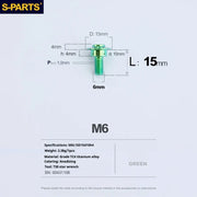 S-PARTS A3 M6 Umbrella Head Step Bolts — Green — 36 Specifications — L15 D15 step screws D10 H4