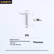 S-PARTS M6 Titanium Seatpost Clamp Bolt — Trek — L33 D12 / L35 D10 — M6 L35 D10
