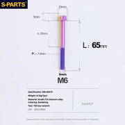 S-PARTS A3 M6 Titanium Bolts — 8–120mm — Candy — L65mm