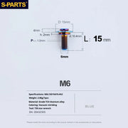 S-PARTS A3 M6 Umbrella Head Step Bolts — Blue — 36 Specifications — L15 D15 step screws D10.4 H2