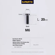 S-PARTS M6 Titanium Seatpost Wedge Bolt — Specialized SL6 / SL7 / SL8 / SL9 / Venge — Black / M6X20