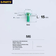 S-PARTS A3 M6 Umbrella Head Step Bolts — Green — 36 Specifications — L15 D15 step screws D10.4 H2