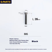 S-PARTS M6 Titanium Seatpost Clamp Bolt — Trek — L33 D12 / L35 D10 — M6 L35 D10 / Black
