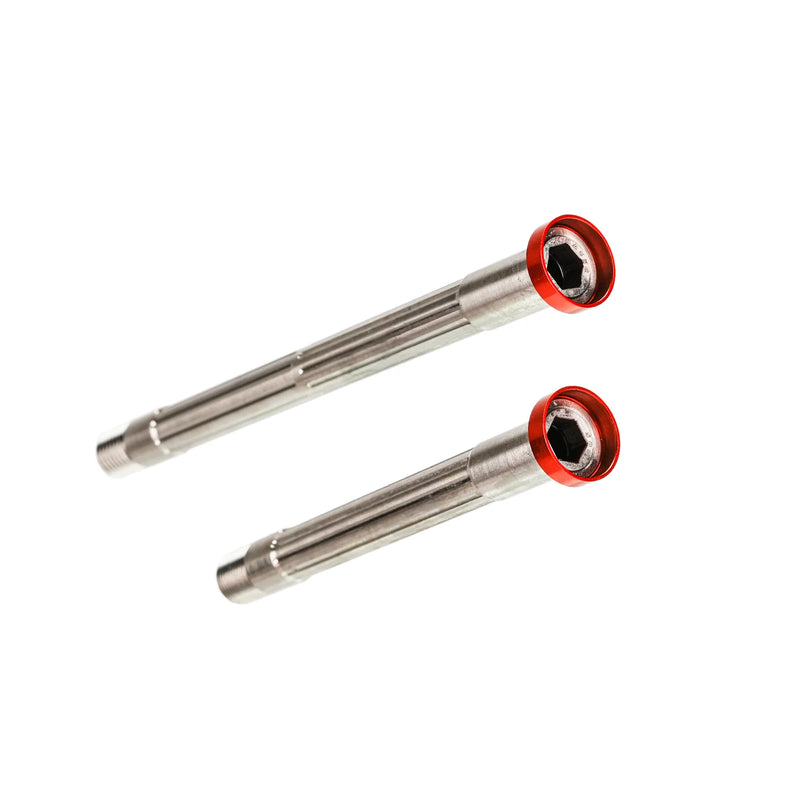 Chaser Ultralight Titanium Thru Axle Set — For SEKA Spear & Exceed Road Bikes (34g) — Spear Compatible / Red