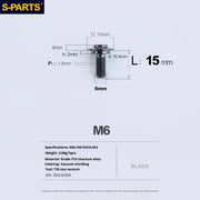 S-PARTS A3 M6 Umbrella Head Step Bolts — Black — 36 Specifications — L15 D15 step screws D10.4 H2