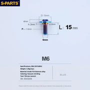 S-PARTS A3 M6 Umbrella Head Step Bolts — Blue — 36 Specifications — L15 D15 step screws D8 H2