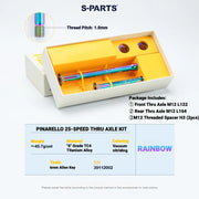 S-PARTS Titanium Quick Release Thru Axle for Pinarello Road Bikes — Lightweight — Standard SL 25 Pinarello Version / Rainbow