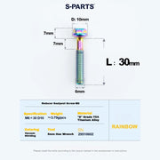 S-PARTS M6 Titanium Seatpost Step-Down Bolt & Nut Kit — 22 / 30 / 35 / 40mm — Rainbow / 30mm