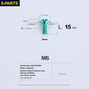 S-PARTS A3 M6 Umbrella Head Step Bolts — Green — 36 Specifications — L15 D15 step screws D8 H2