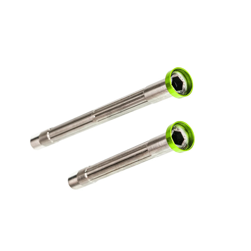 Chaser Ultralight Titanium Thru Axle Set — For SEKA Spear & Exceed Road Bikes (34g) — Spear Compatible / Green