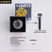 S-PARTS Titanium OD2 34.9 mm Laser Headset Cap — CNC Machined — Multiple Designs Available — Ouroboros (Set) Black