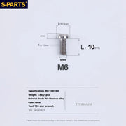 S-PARTS Titanium Cable Tension Bolts — M5/M6 — Derailleur & Brake
