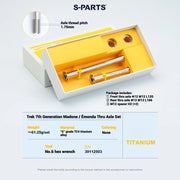 S-PARTS Titanium Thru Axle Set for Trek Madone Gen 7 / Émonda – Front & Rear (Lever Not Included)