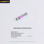 S-PARTS TC4 Titanium Seatpost Clamp Bolt — Specialized SL6 / SL7 / SL8 / SL9 — Seat Cushion Locking Screw Set / Rainbow