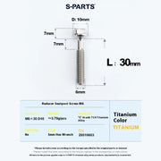 S-PARTS M6 Titanium Seatpost Step-Down Bolt & Nut Kit — 22 / 30 / 35 / 40mm — 30mm