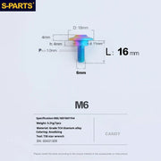 S-PARTS A3 M6 Umbrella Head Step Bolts — Candy — 36 Specifications — L16 D18 step screws D11 H4