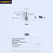 S-PARTS A3 M6 Umbrella Head Step Bolts — Titanium — 36 Specifications — L16 D16 step screws D10 H6