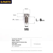 S-PARTS A3 M6 Titanium Bolts — 8–120mm — Titanium Finish — L8mm
