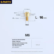 S-PARTS A3 M6 Umbrella Head Step Bolts — Gold — 36 Specifications — L16 D16 step screws D10 H6