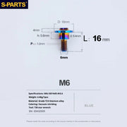 S-PARTS A3 M6 Umbrella Head Step Bolts — Blue — 36 Specifications — L16 D16 step screws D9.4 H5.6