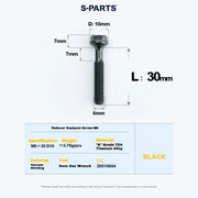 S-PARTS M6 Titanium Seatpost Step-Down Bolt & Nut Kit — 22 / 30 / 35 / 40mm — Black / 30mm
