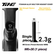 TiNE M6 Titanium Headset Top Cap Screws — 25 / 30 / 35 / 45mm — M6×30 Matte Black