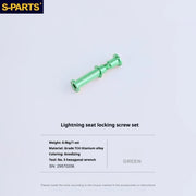 S-PARTS TC4 Titanium Seatpost Clamp Bolt — Specialized SL6 / SL7 / SL8 / SL9 / Venge — Seat Cushion Locking Screw Set / Green