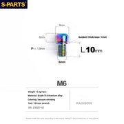 S-PARTS A2 M6 TC4 Titanium Bolts — 10–55mm — Multiple Colors — L10mm / Rainbow
