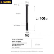 S-PARTS A3 M6 Titanium Bolts — 8–120mm — Black — L100mm