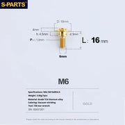 S-PARTS A3 M6 Umbrella Head Step Bolts — Gold — 36 Specifications — L16 D16 step screws D9 H4.5
