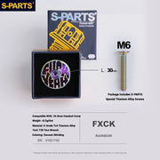 S-PARTS Titanium OD2 34.9 mm Laser Headset Cap — CNC Machined — Multiple Designs Available — FXCK (Set) Rainbow