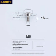 S-PARTS A3 M6 Umbrella Head Step Bolts — Titanium — 36 Specifications — L16 D18 step screws D11 H4