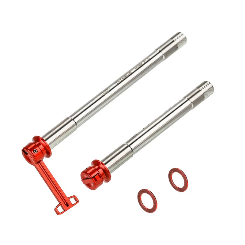 CHASER 12mm Ultralight Titanium Hidden Quick-Release Thru Axle Set for Giant / Liv Road Bikes (TCR, Propel, Defy — Red