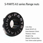 S-PARTS A3 Titanium Flange Nuts — M5 / M6 / M8 / M10 / M12 — M10 P1.25 / Black