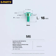 S-PARTS A3 M6 Umbrella Head Step Bolts — Green — 36 Specifications — L16 D18 step screws D11 H4