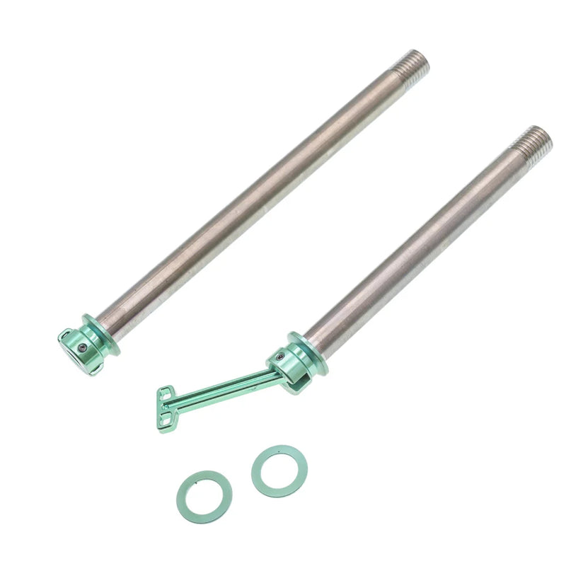 CHASER 12mm Titanium Thru Axle Set for Trek Madone Gen6 / Gen7 — Madone Gen6/Gen7 – 118 mm / 165 mm – 66.5 g / pair / Cyan