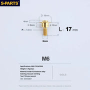 S-PARTS A3 M6 Umbrella Head Step Bolts — Gold — 36 Specifications — L17 D16 step screws D10 H6