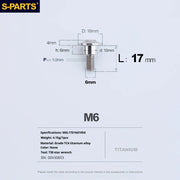 S-PARTS A3 M6 Umbrella Head Step Bolts — Titanium — 36 Specifications — L17 D16 step screws D10 H6