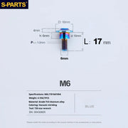 S-PARTS A3 M6 Umbrella Head Step Bolts — Blue — 36 Specifications — L17 D16 step screws D10 H6