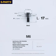 S-PARTS A3 M6 Umbrella Head Step Bolts — Black — 36 Specifications — L17 D16 step screws D10 H6