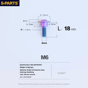 S-PARTS A3 M6 Umbrella Head Step Bolts — Candy — 36 Specifications — L18 D18 step screws D10 H7