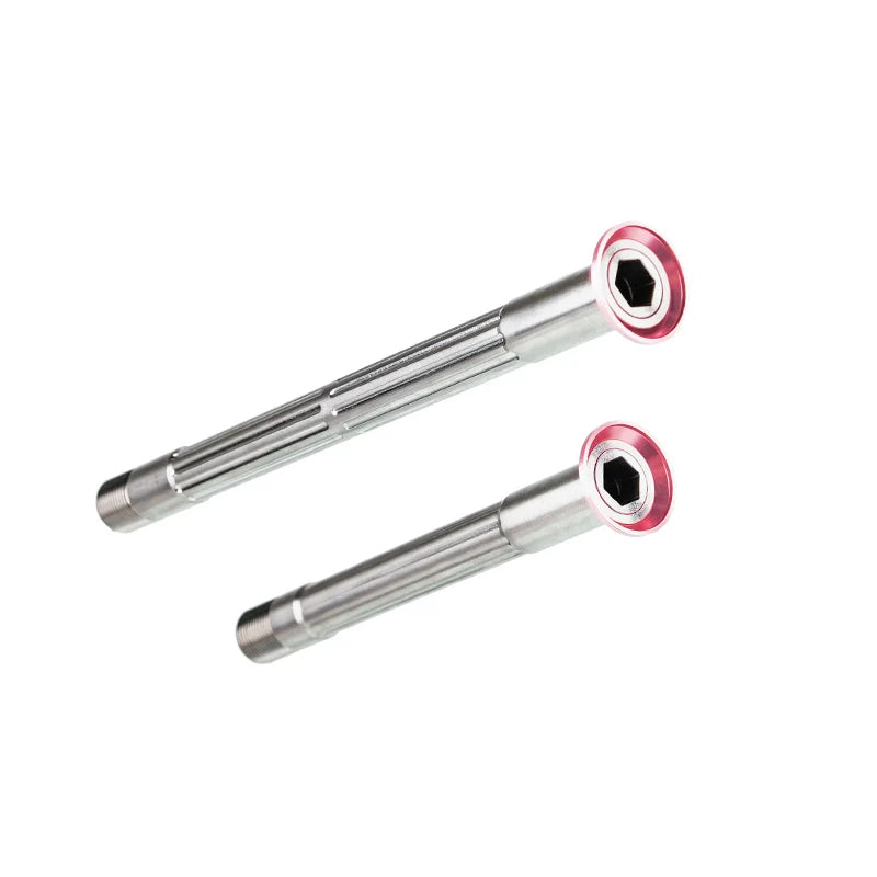 Chaser Ultralight Titanium Thru Axle Set — For SEKA Spear & Exceed Road Bikes (34g) — Exceed Compatible / Pink