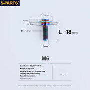 S-PARTS A3 M6 Umbrella Head Step Bolts — Blue — 36 Specifications — L18 D14 step screws D9 H3