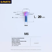 S-PARTS A3 M6 Umbrella Head Step Bolts — Candy — 36 Specifications — L20 D16 step screws D10 H6
