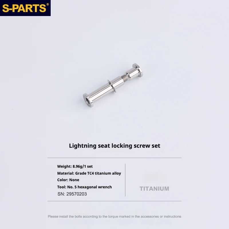 S-PARTS TC4 Titanium Seatpost Clamp Bolt — Specialized SL6 / SL7 / SL8 / SL9 / Venge — Seat Cushion Locking Screw Set