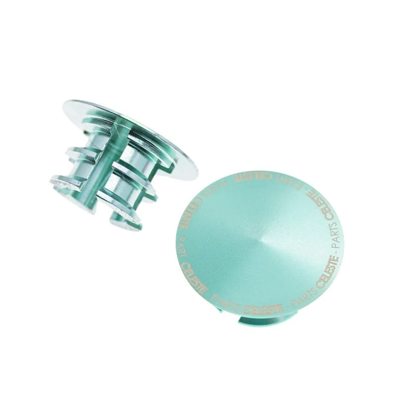 CNC Aluminum Titanium Handlebar End Plugs — 4.2g Road MTB Folding Bike Compatible — Sky Blue Rune Pair 4.2g
