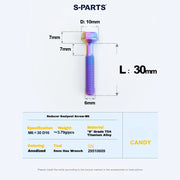 S-PARTS M6 Titanium Seatpost Step-Down Bolt & Nut Kit — 22 / 30 / 35 / 40mm — Candy / 30mm