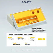 S-PARTS Titanium Quick Release Thru Axle for Giant Road Bikes — Lightweight TC4 — GIANT Propel Gen 4 Thru Axle Kit / Gold